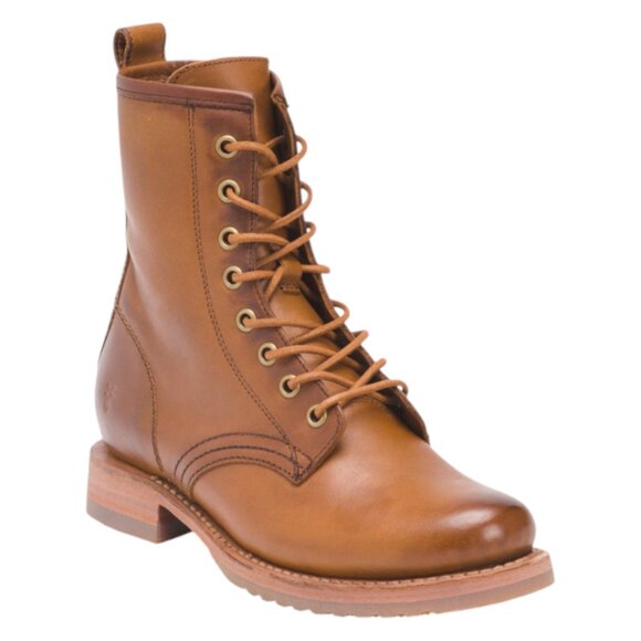 FRYE Made In Mexico Leather Veronica Combat Boots
